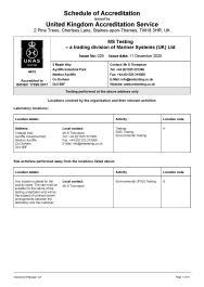 Click here for a copy of our UKAS Certificate and Schedule of Accreditation